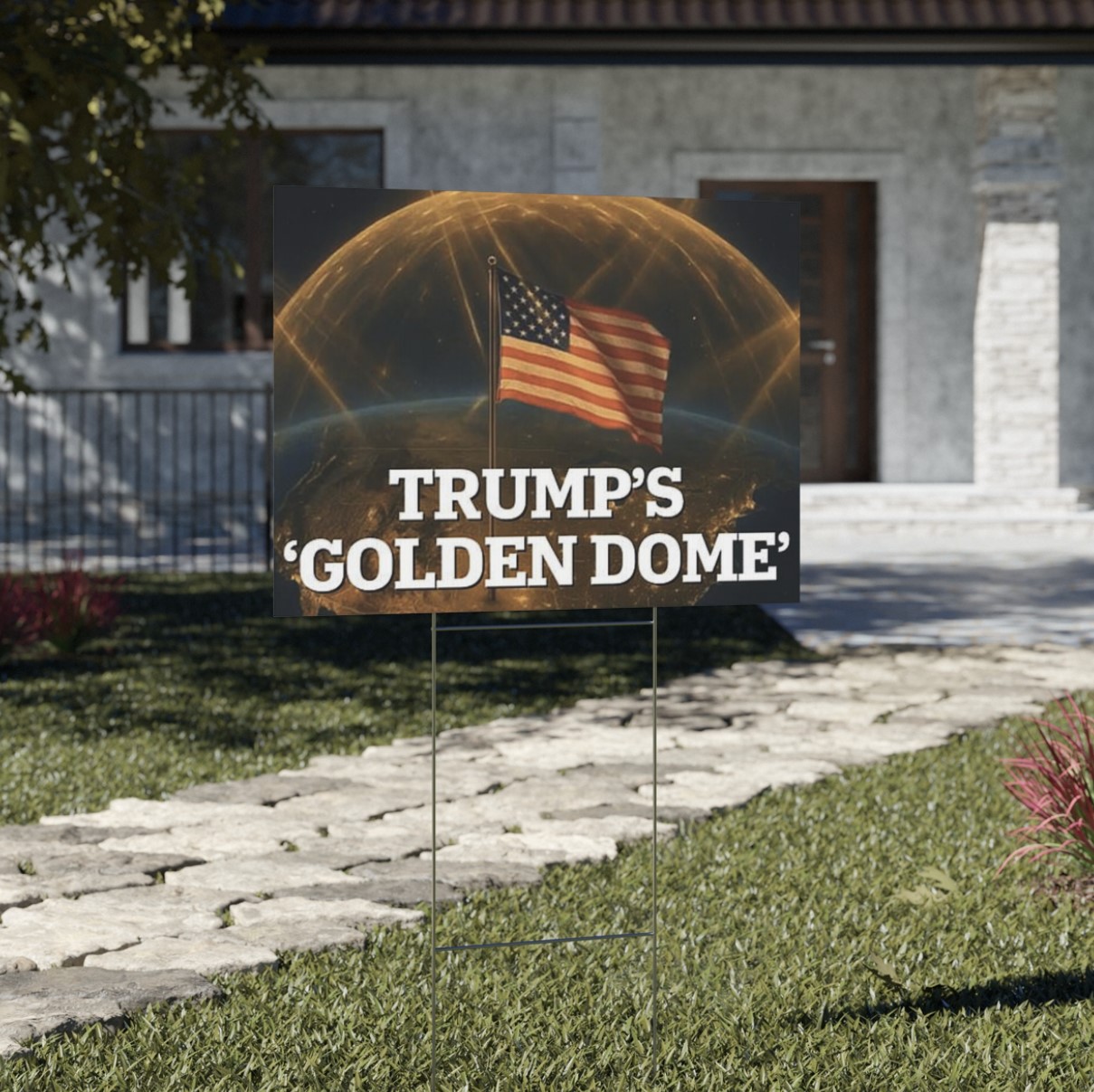 Trump Golden Dome Yard Sign